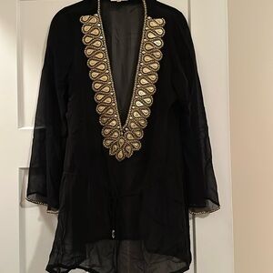 Asa Kaftans Sheer beaded kaftan top M